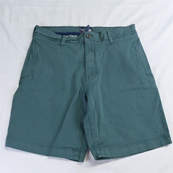 North Face‎ 32 x 10" Teal Blue Green Stretch Chino Shorts - Picture 1 of 5